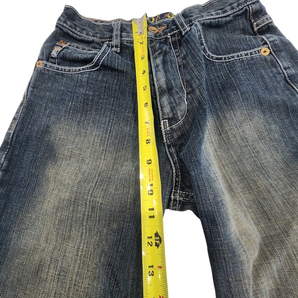 PACO Jeans Blue Denim Boys size 12 Embellished Pockets Rock Embroidered - Picture 7 of 11
